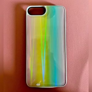 Rainbow Laser Holo Glass Battery Case iPhone 8 Plus